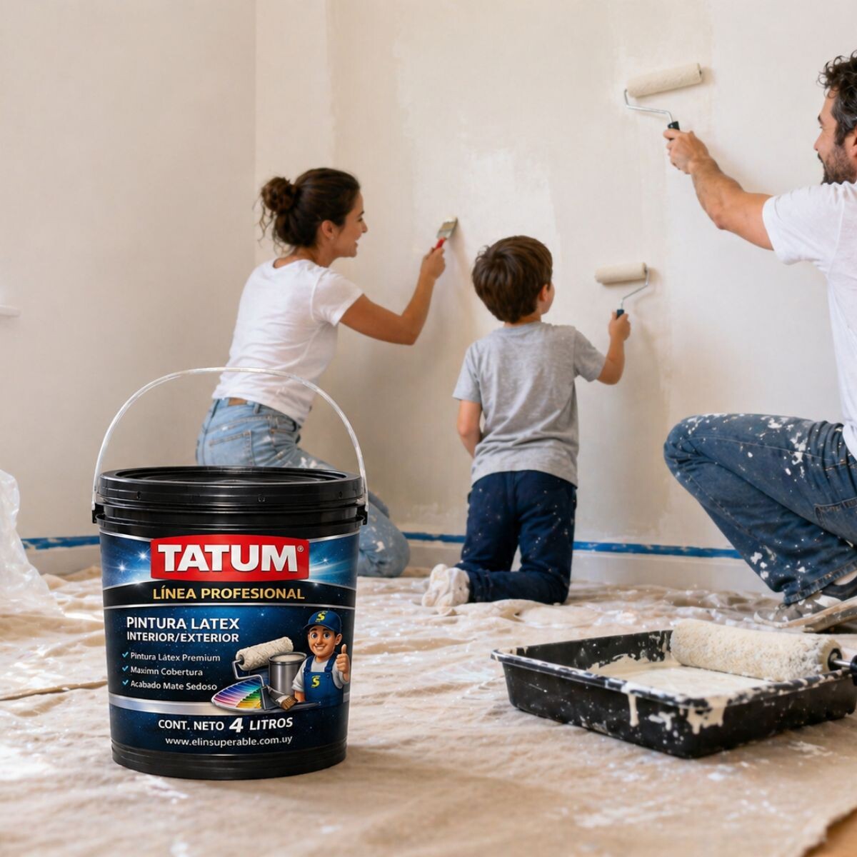 PINTURA PROFESIONAL LATEX INTERIOR-EXTERIOR 4 LITROS TATUM Pintura Profesional Latex Interior-exterior 4 Litros Tatum