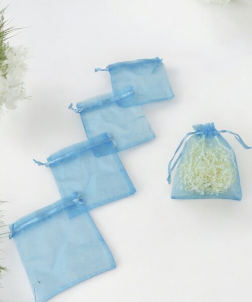 Pack x 100 - Bolsas organza 8x11 cm TURQUESA