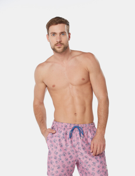 SHORT DE BAÑO ESTAMPADO Rosado