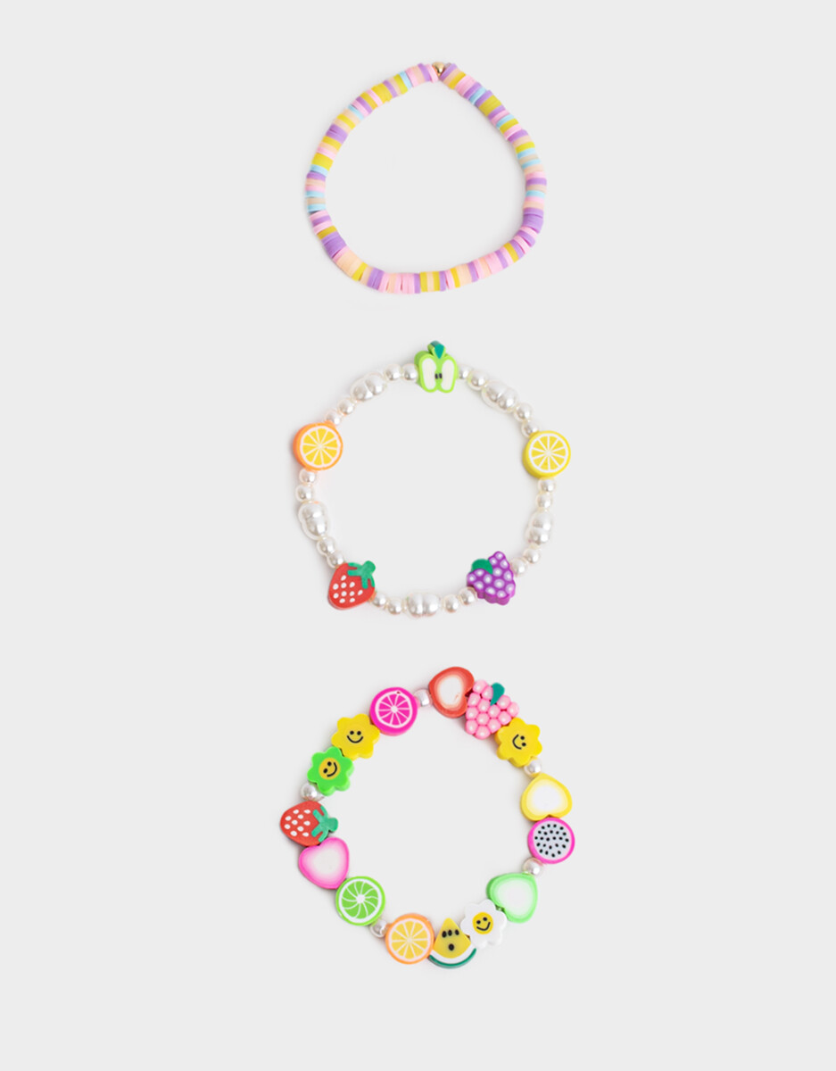 Pulseras Infantiles Con frutas - Combinacion Multicolor 