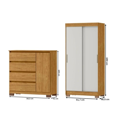 Juego de Dormitorio Ropero Antares 2 Puertas Corredizas y Comoda Vega 4 Cajones Juego de Dormitorio Ropero Antares 2 Puertas Corredizas y Comoda Vega 4 Cajones