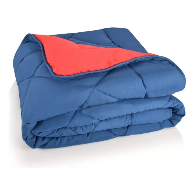 Acolchado Reversible - 1 Plaza - Rojo y Azul Acolchado Reversible - 1 Plaza - Rojo y Azul