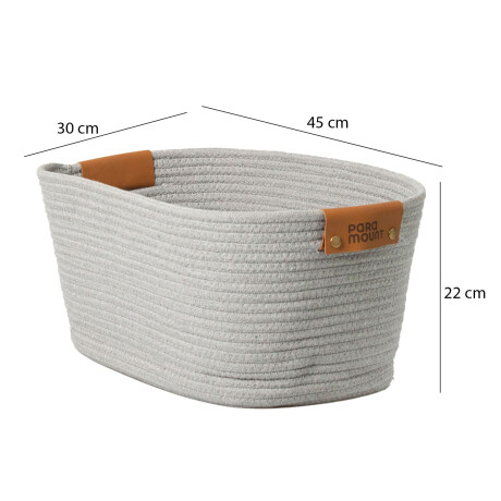 Cesto Canasto de Algodón con Asa Paramount Deco 45x30x22Cm Gris