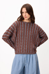 Sweater Oceano Crop Chocolate/Celeste