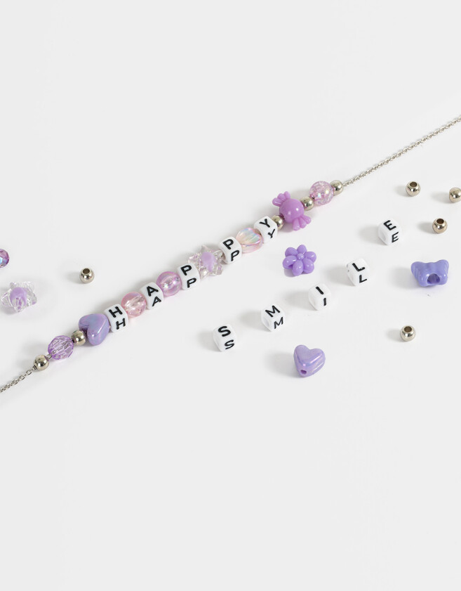 Collares Infantiles Con beads Collar Corto Infantil Beads - Plateado