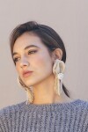 Rosette Earrings Beige