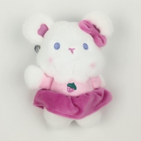 COLGANTE PARA BOLSO DE PELUCHE (OSO CON OJOS BORDADOS Y FRUTILLA / ROSA OSCURO) COLGANTE PARA BOLSO DE PELUCHE (OSO CON OJOS BORDADOS Y FRUTILLA / ROSA OSCURO)