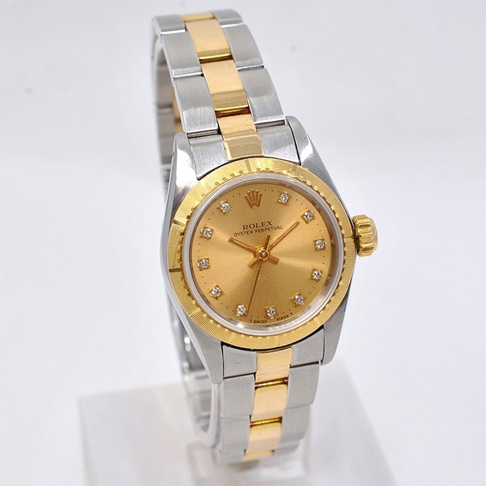 Rolex Lady Oyster Perpetual 67243 Año 1990. Acero, Oro Y Brillantes. 24 Mm Rolex Lady Oyster Perpetual 67243 Año 1990. Acero, Oro Y Brillantes. 24 Mm