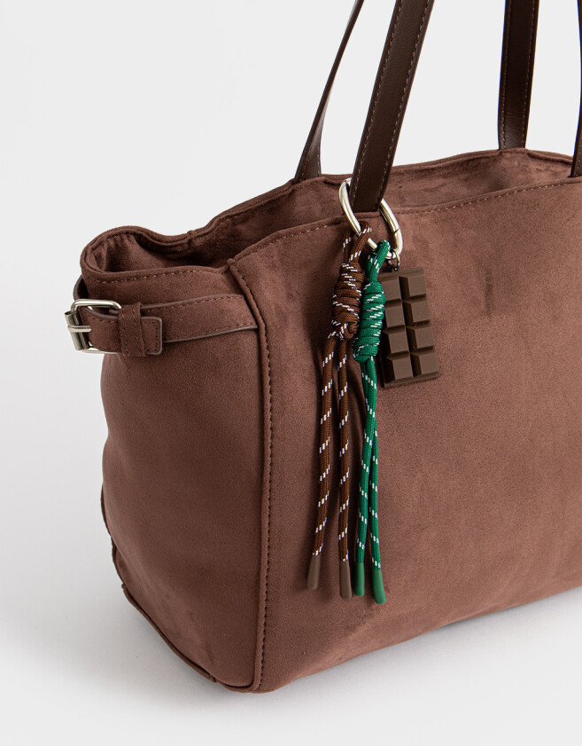 Shopper Cartera Shopper Suede Chocolate - Marron Chocolate