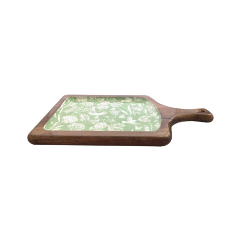 Tabla de Madera de 38 x 22 cm Pajaros Verde