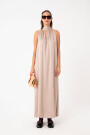 VESTIDO LARGO CUELLO HALTER Beige