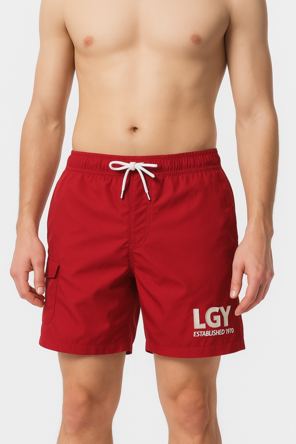 BERMUDA DE BAÑO LISA Rojo