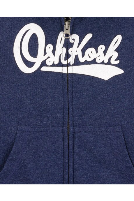 Campera de algodón, con capucha y logo, azul. Talles 2-5T Sin color