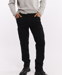 Pantalon cargo slim negro