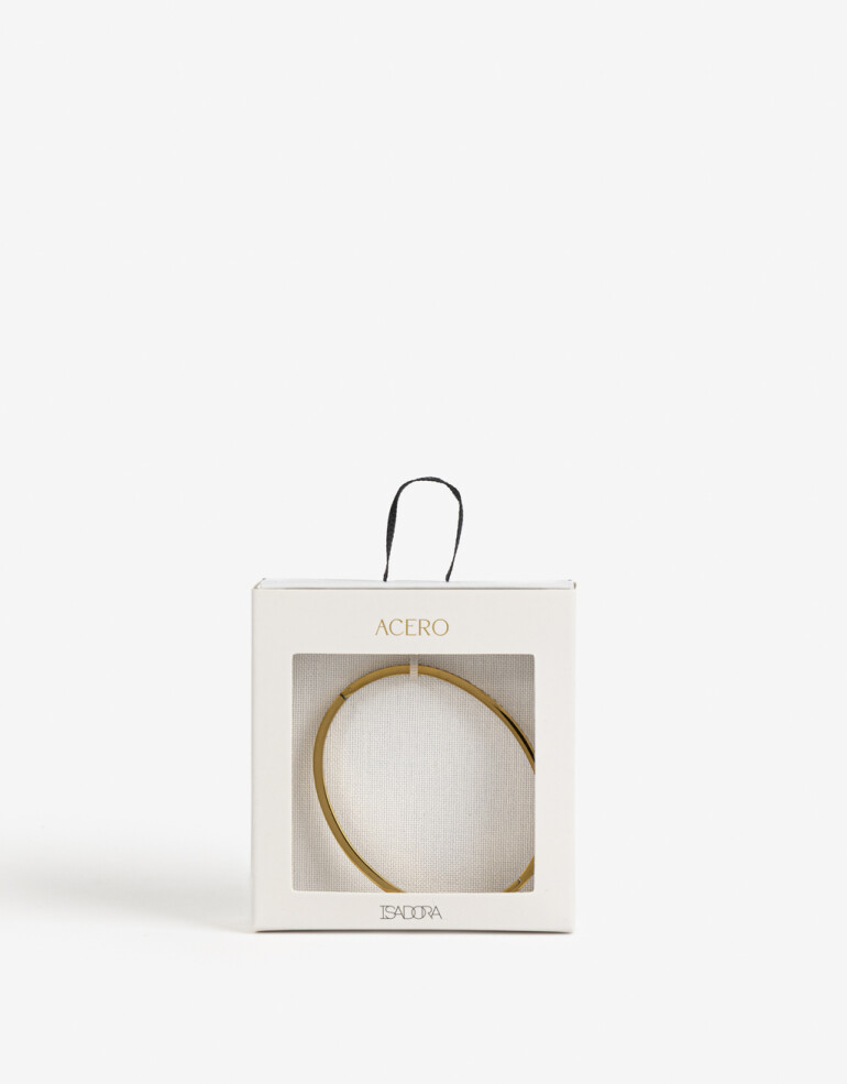 Brazaletes Strass Pulsera De Acero Con Cubic - Dorado