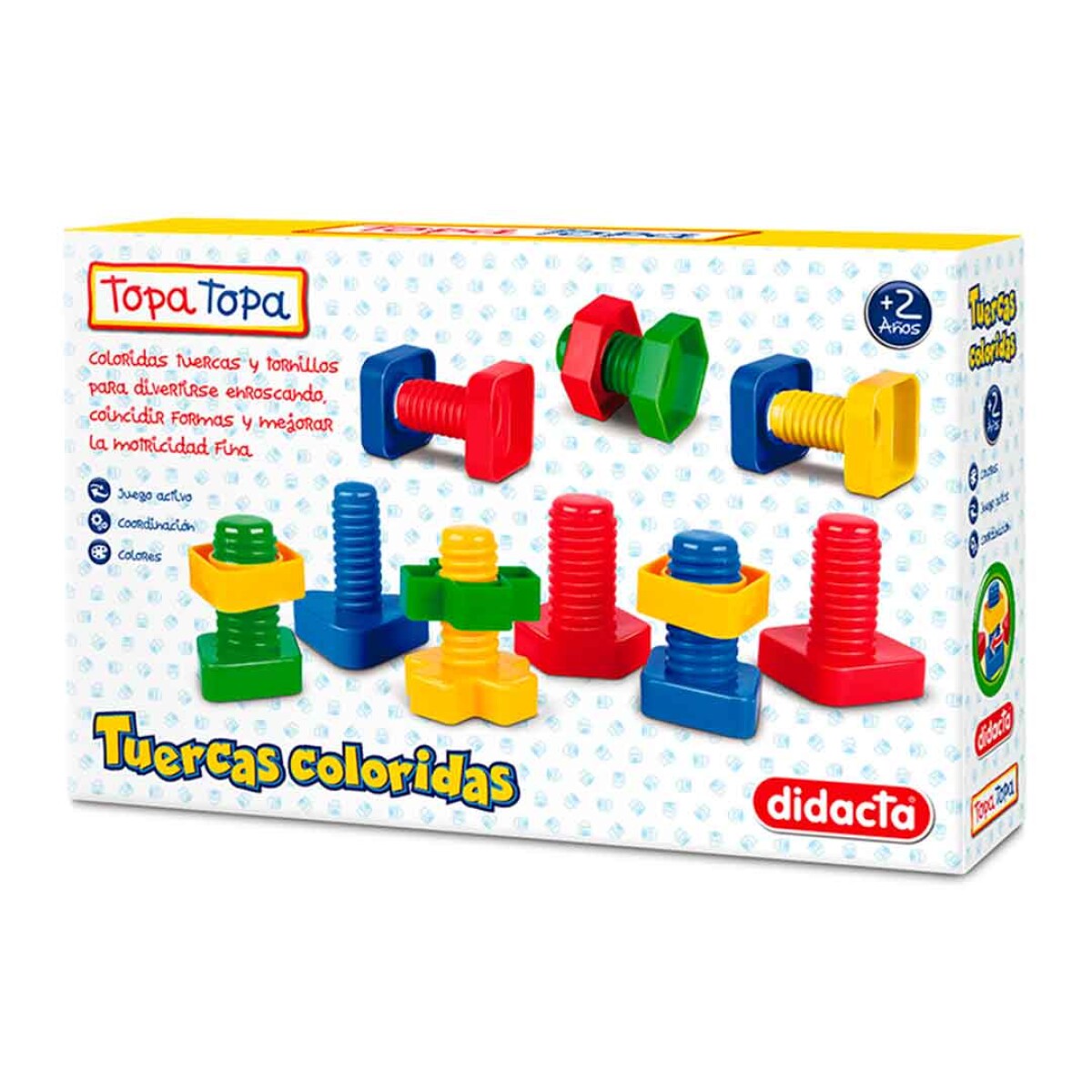 Juego tuercas coloridas Topa Topa Didacta 40pcs 