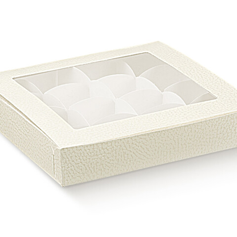 Caja plegable practica c/ventana 24x16x3 - 15221 - PELLE BIANCO Caja plegable practica c/ventana 24x16x3 - 15221 - PELLE BIANCO