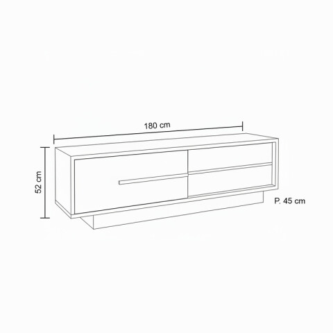 Rack TV 180cm MDP Premium 2 Cajones Metálicos - Blanco/Lacca Rack TV 180cm MDP Premium 2 Cajones Metálicos - Blanco/Lacca