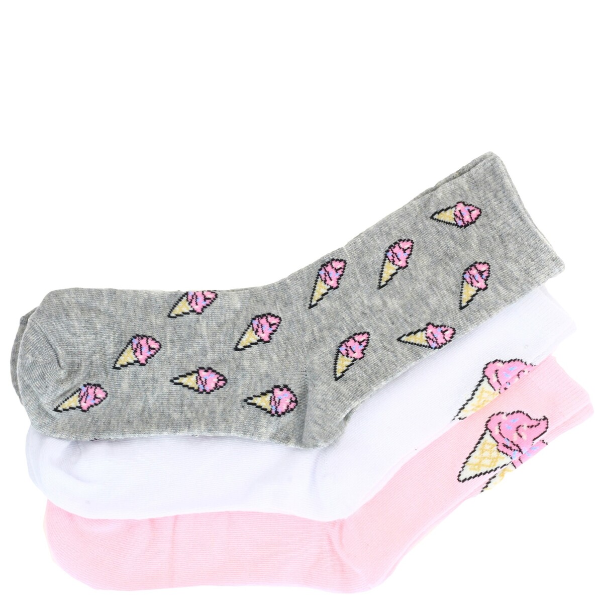 Medias de Niña MINI Miss Carol MEDIA ICE CREAM PACK X3 MINI MissCarol - Rosado - Blanco - Gris 