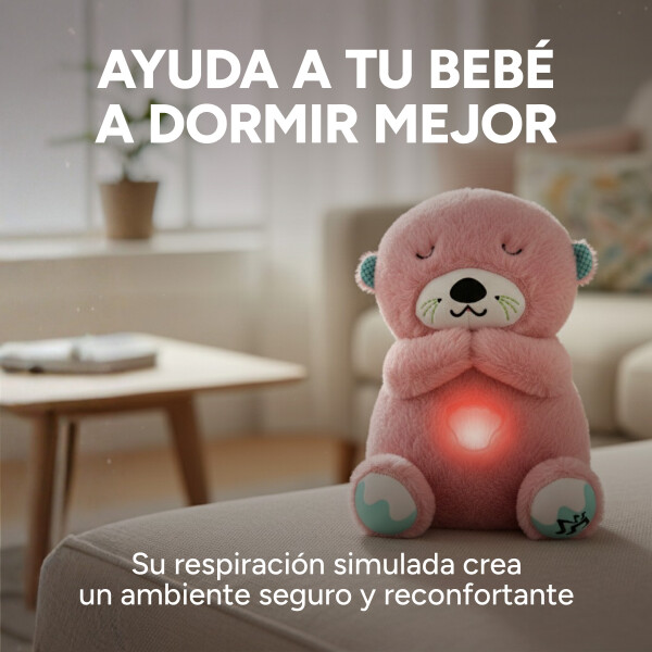 Peluche Nutria Bebé Respira Y Relaja Dormir Niño Tendencia Variante Color Rosa