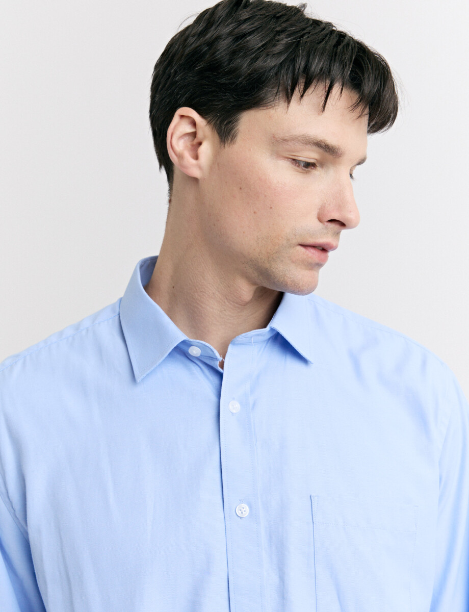 012675 CAMISA HARRINGTON LABEL Celeste Oscuro