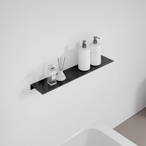 REPISA ACERO INOXIDABLE METAL LINEA BAÑO COLOR NEGRO MATE NEGRO