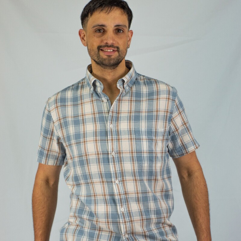 Camisa a cuadros Hilton Light Blue