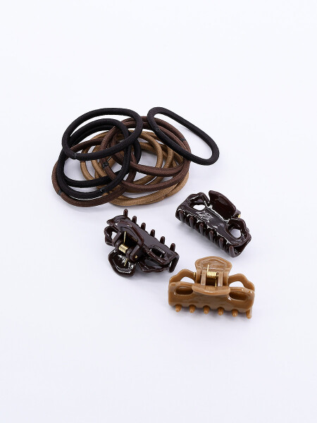 PINZA Y COLEROS PACK X 11 MARRON