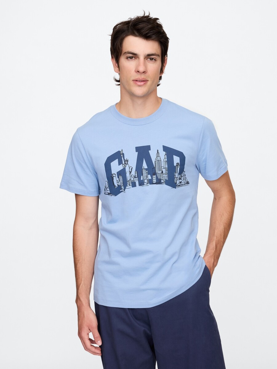 Remera Nyc Logo Gap Hombre - Blue Suede 