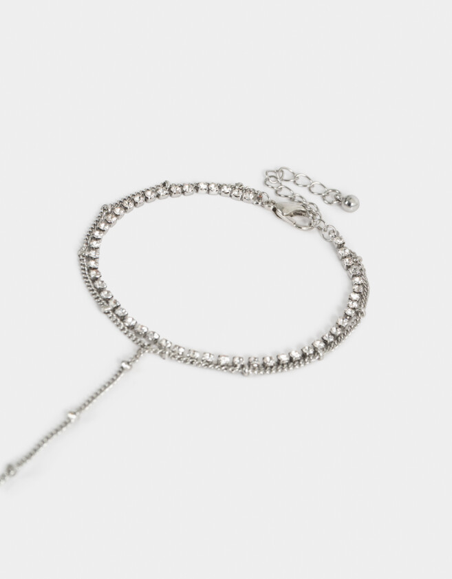 Pulseras Flexibles Pulsera Flexible Con Anillo Unido - Plateado