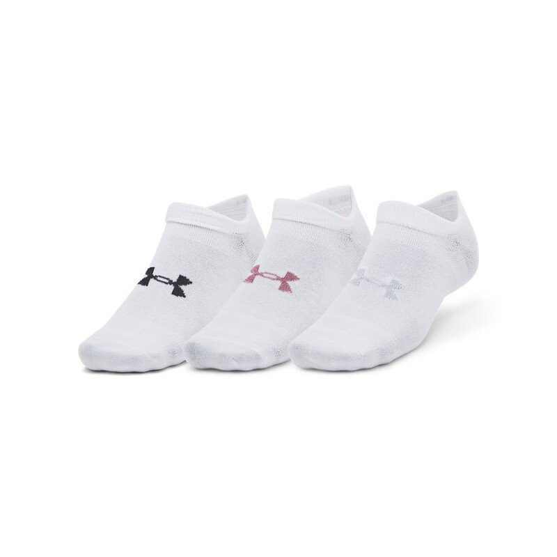 UA Essential No Show 3pk-WHT GRY-025