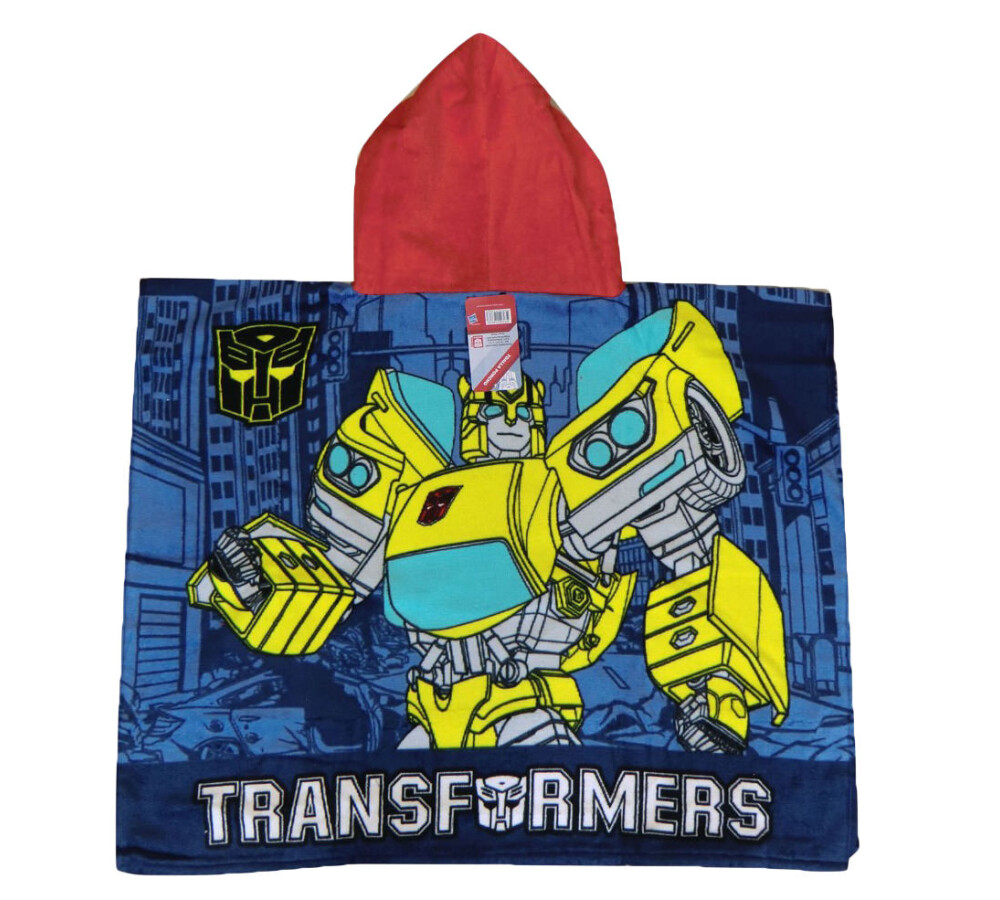 Toalla Poncho Transformers Ref. Marino/Amarillo/Rojo