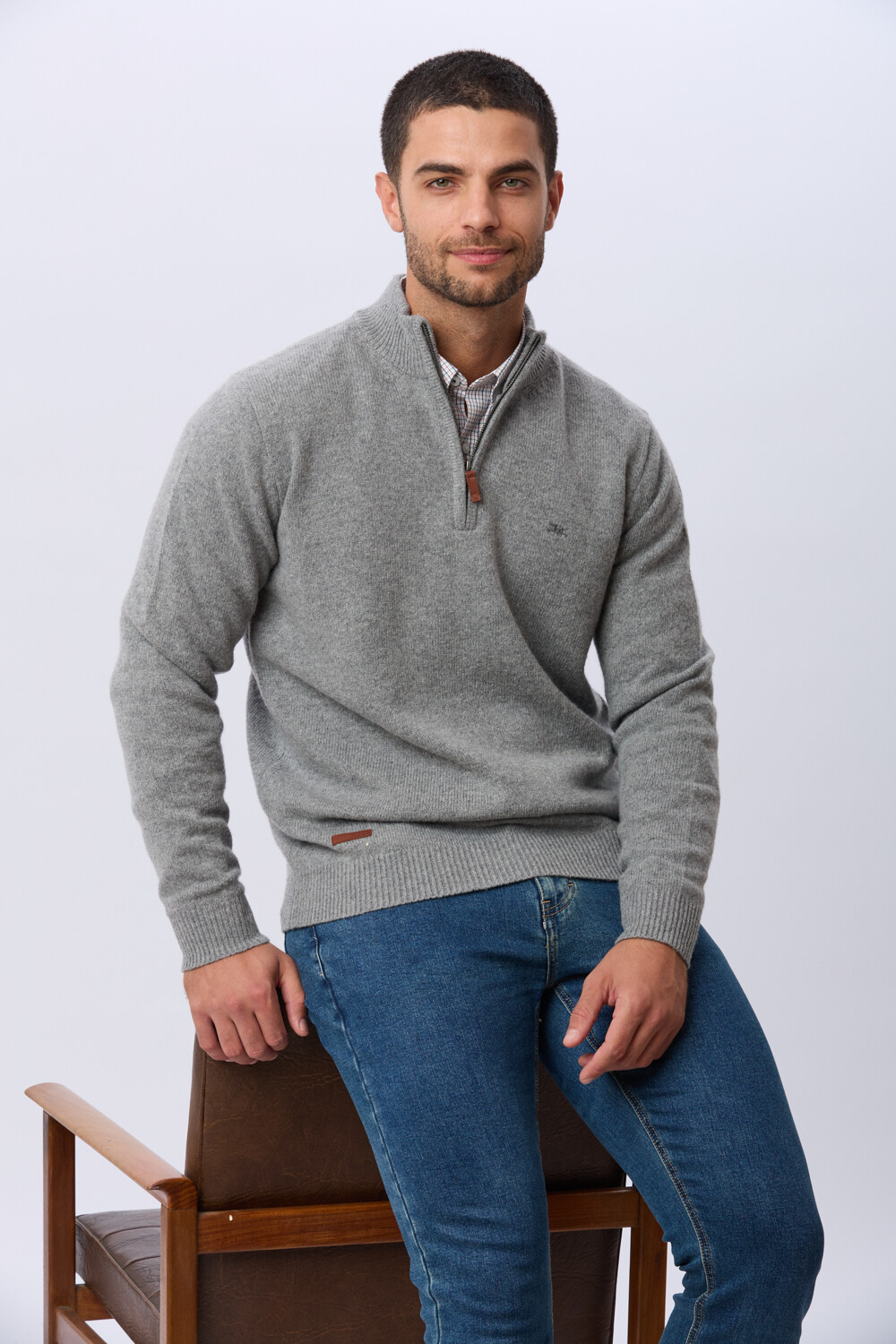 BUZO LANA Gris claro
