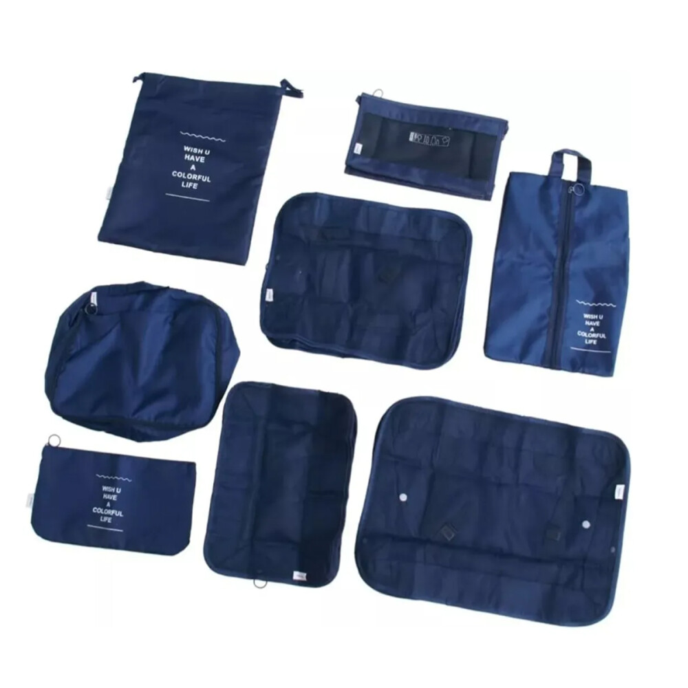 Kit Organizador de Viaje 8 Piezas Azul