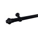 Barrote cortina de metal 1,5 m + 2 Soportes NEGRO