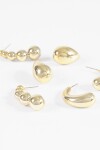 Set de aros gota bold dorado