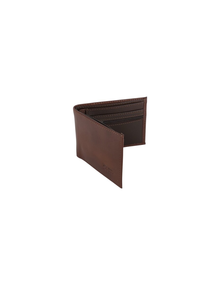 Billetera con cierre interior para monedas - Marron 