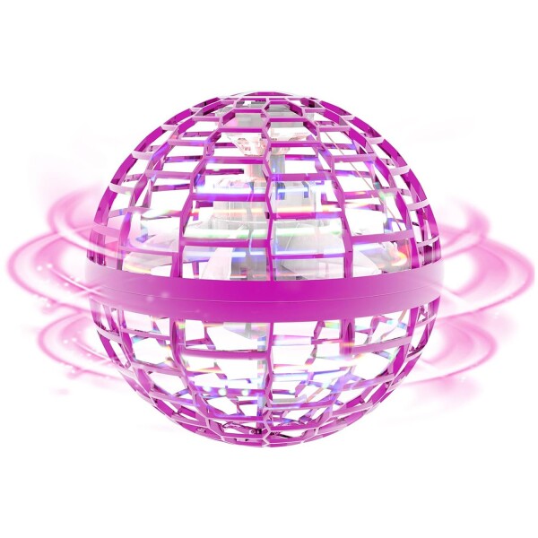 Pelota Mágica Voladora Spinner Luces Recargable Con Control Variante Color Rosa