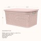 Set x3 Caja simil ratán 7,5lts ROSADO