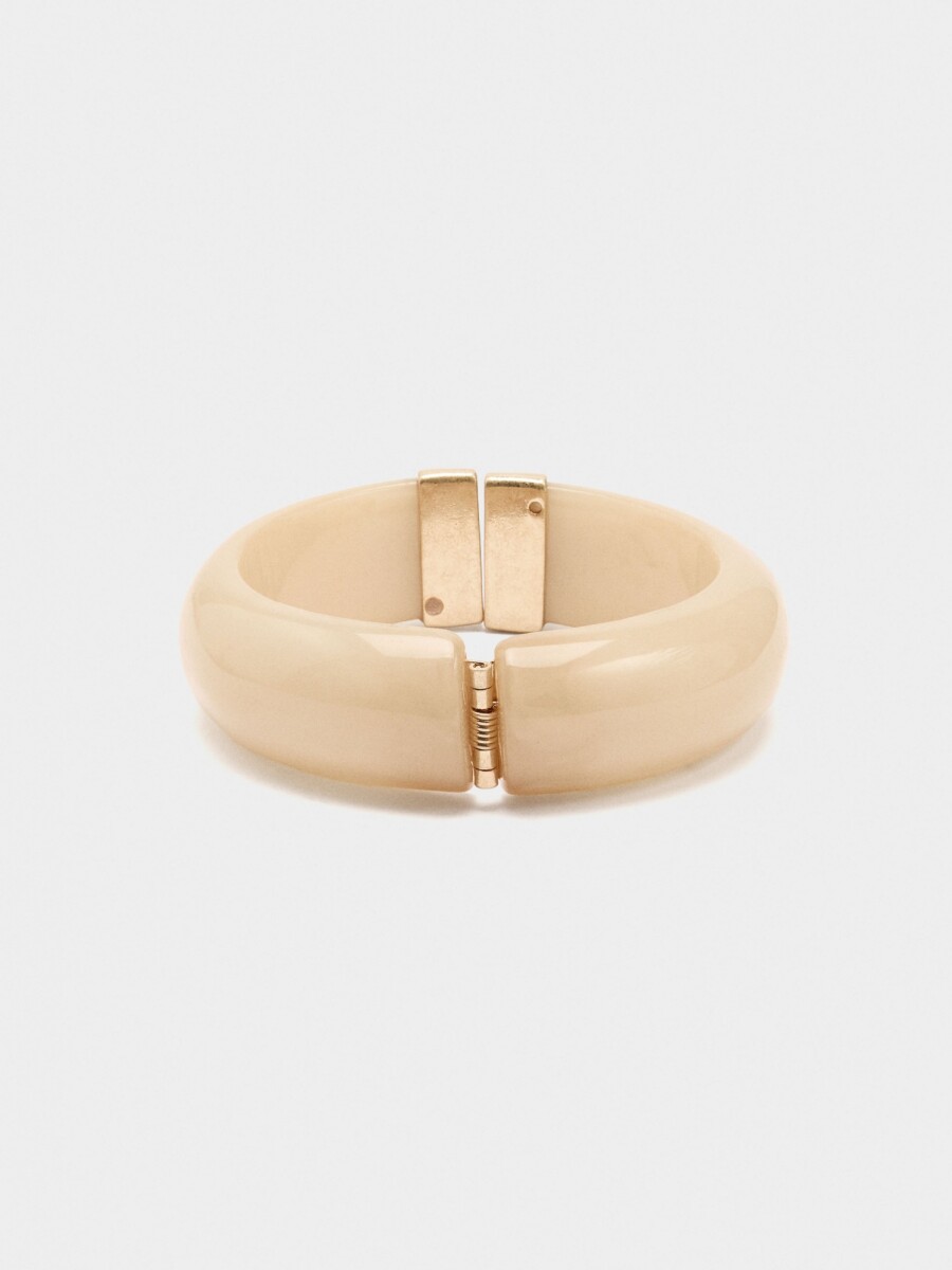 Pulsera Rígida Tubular beige