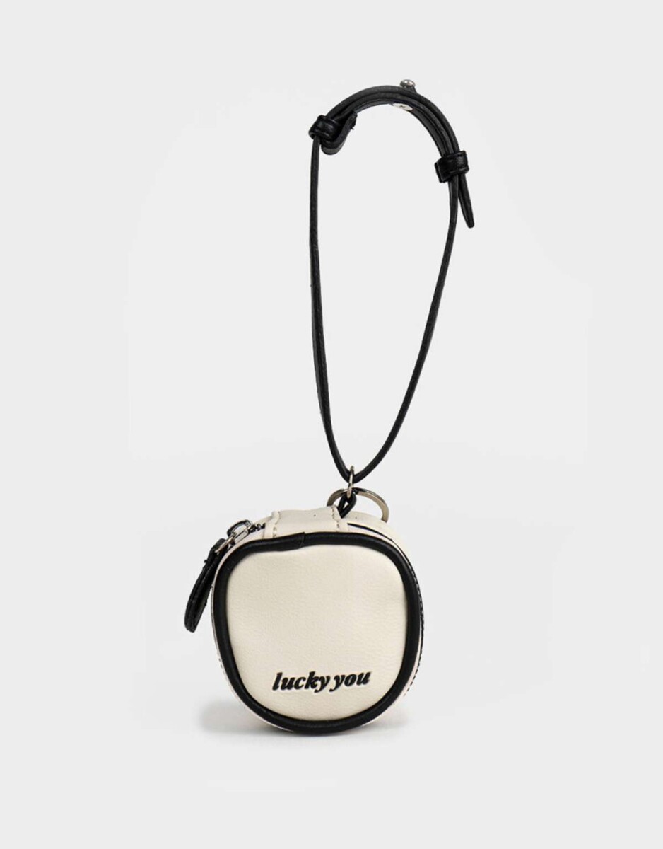 Monedero Negro Con Correa - Combinación Bicolor 