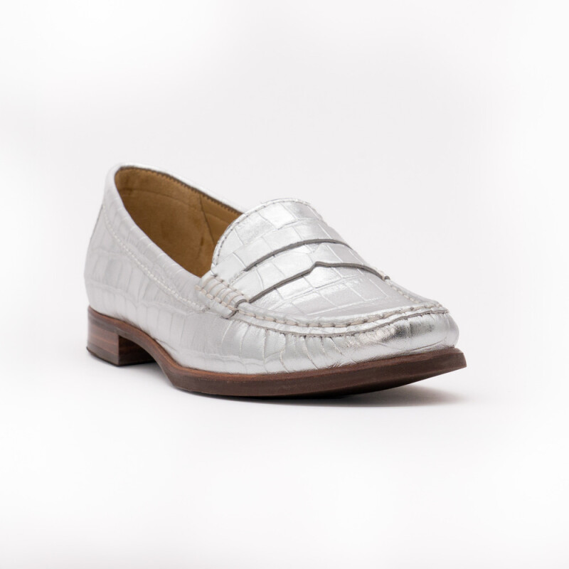 Mocasín CROCO CR SILVER Plata, Platino