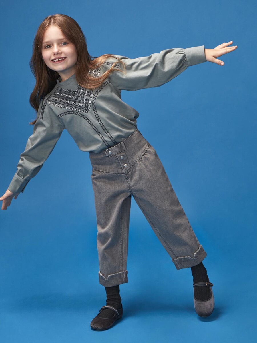 Camiseta Con Bordado Verde Oscuro