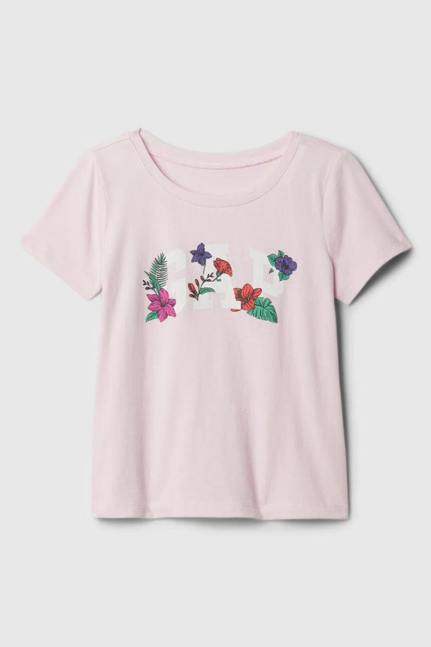 Remera Logo Gap Manga Corta Toddler Niña Light Peony