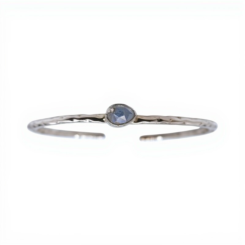 Brazalete Delhi-Plata rodinada 925- Piedra Luna-BR2017 conpiedra
