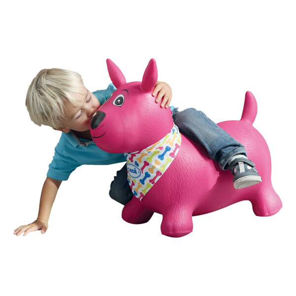 Juguete Perro Saltarín Inflable Infantil Burrito Goma Ludi Variante Color Rosa