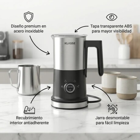 Espumador De Leche Klasse | ACERO INOXIDABLE | FÁCIL LIMPIEZA Espumador De Leche Klasse | ACERO INOXIDABLE | FÁCIL LIMPIEZA