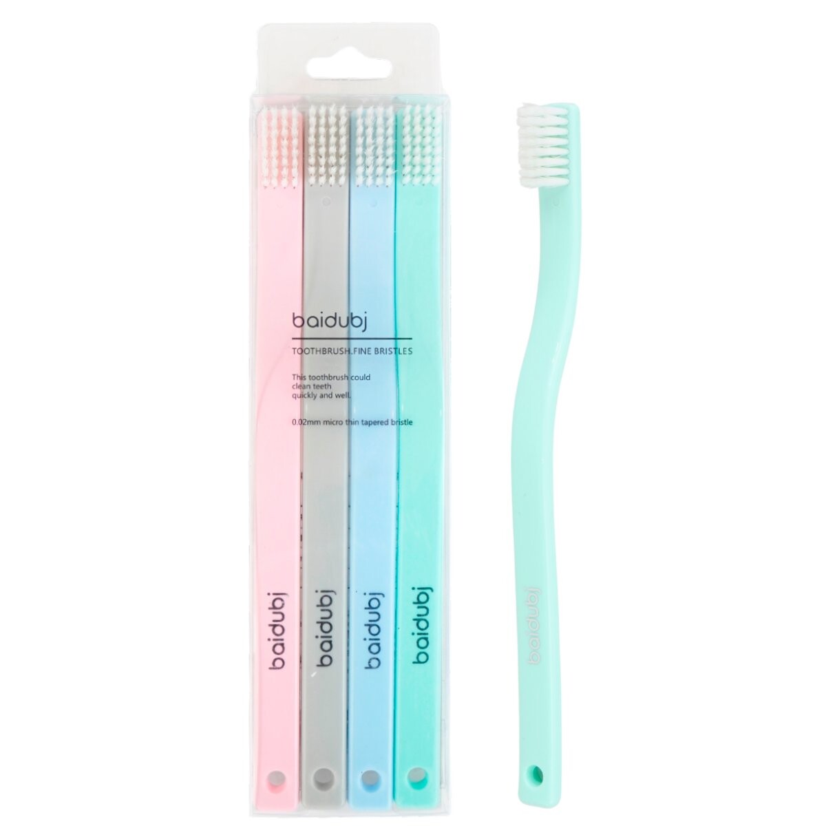 Set de 4 cepillos de dientes colores pastel 