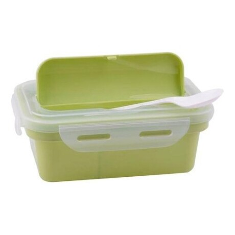 Vianda con cubiertos Neox con tapa multiuso. PP Verde