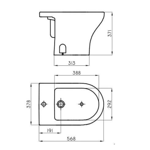 DE 1 AGUJA BIDET VENETO BLANCO BRILLO CERAMICO BLANCO